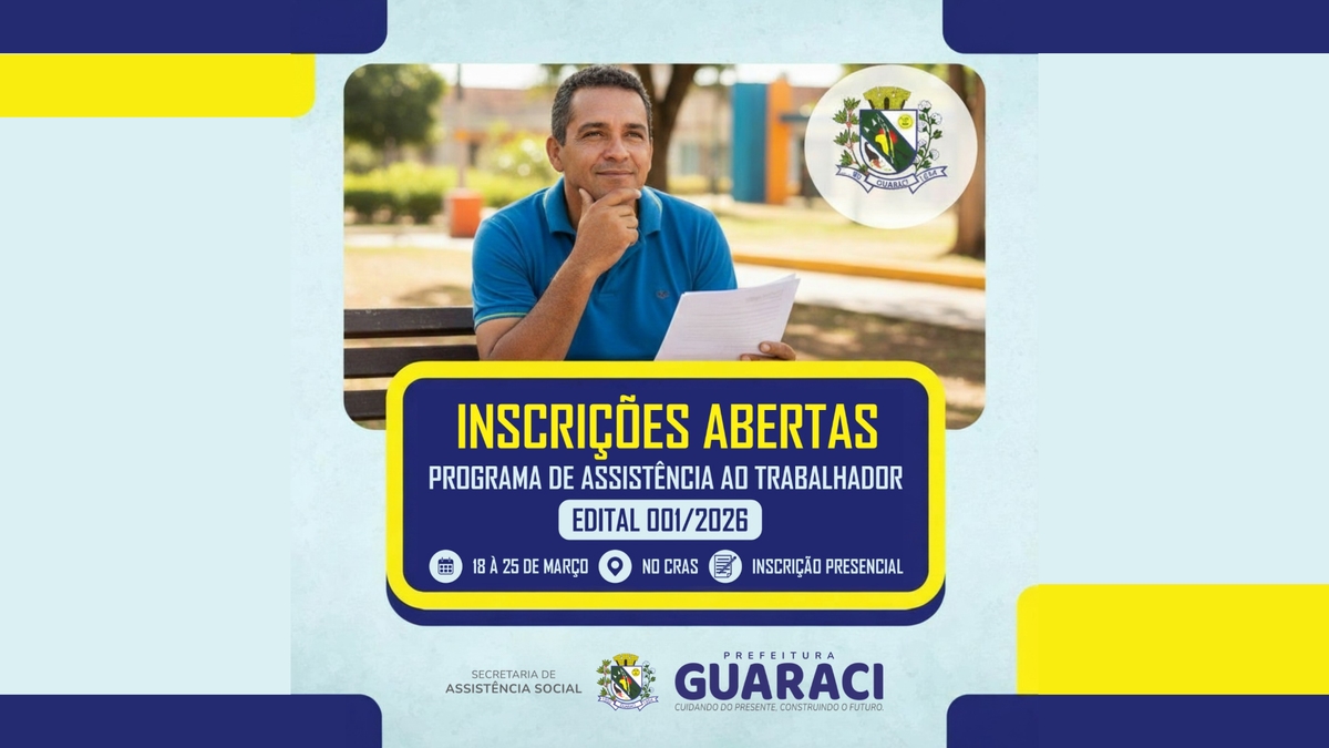 Foto para a postagem Inscrições para o Programa de Assistência ao Trabalhador
