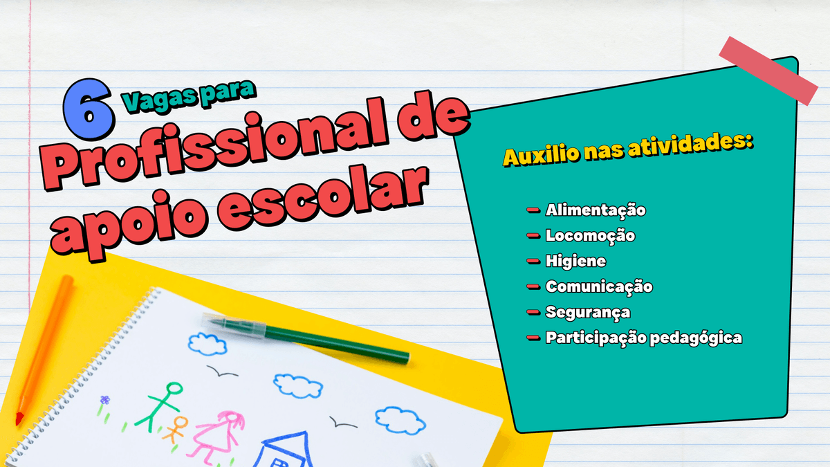 Foto para a postagem 6 vagas para profissional de apoio escolar